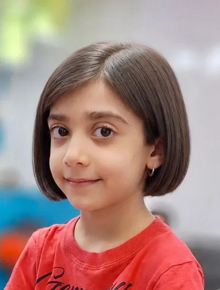 مدل موی دخترانه کودک با فرم باب کلاسیک و حالت مرتب